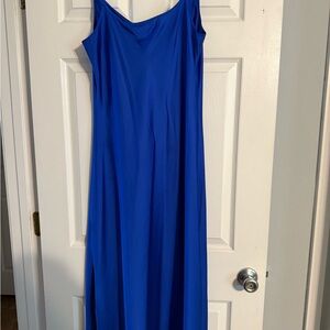 All Saints Blue Slip Dress for Wedding Guest